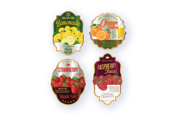 Печать этикеток саммоклеящихся фигурных в Алматы | Алматыда өздігінен жабысатын этикеткалар басып шығару